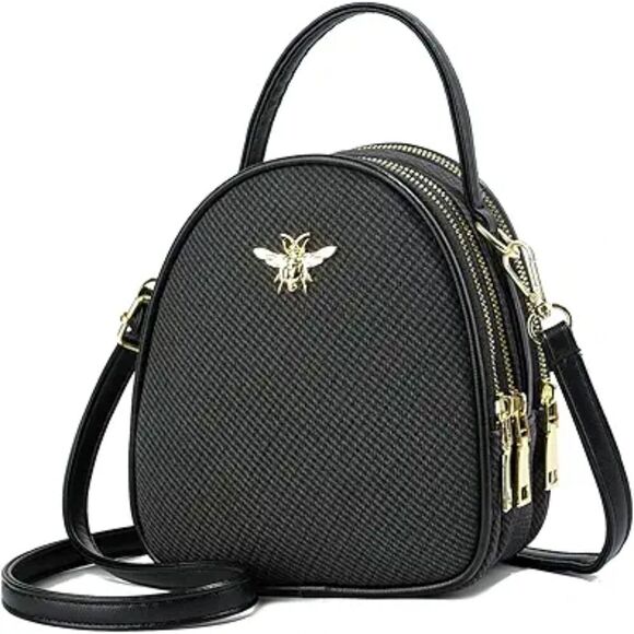 Women Matte Black Imported Faux Leather Stylish Small Crossbody Messenger Bags
